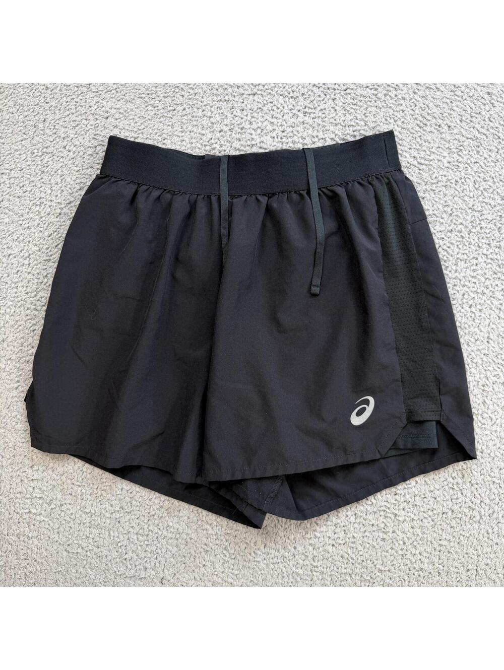 ASICS Black 2-in-1 Running Shorts Men's S Athletic Lined Reflective Performance